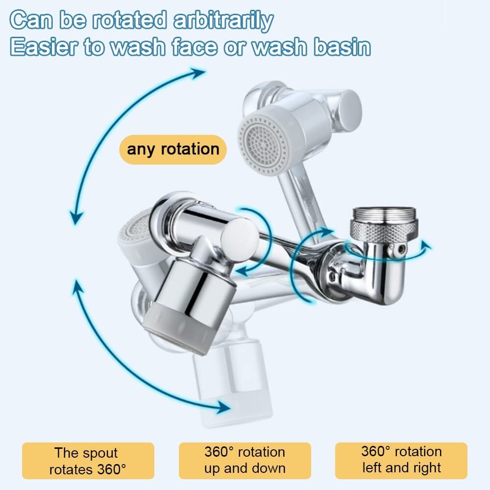 【EFFORTLESS CLEAN】 1080° Rotatable Tap Extension Splash Filter Faucet