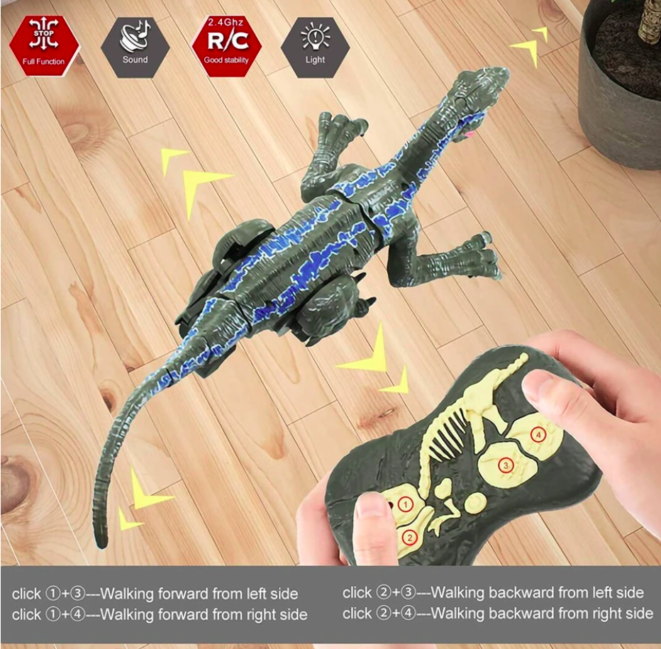 【JURASSIC JOY!】 Remote Control Dinosaur Toys for Kids