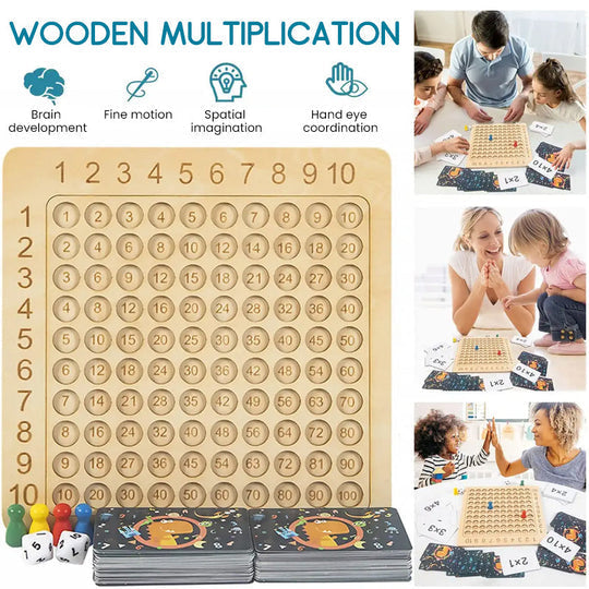 【MATH MAGIC】 Wooden Montessori Multiplication Board Game