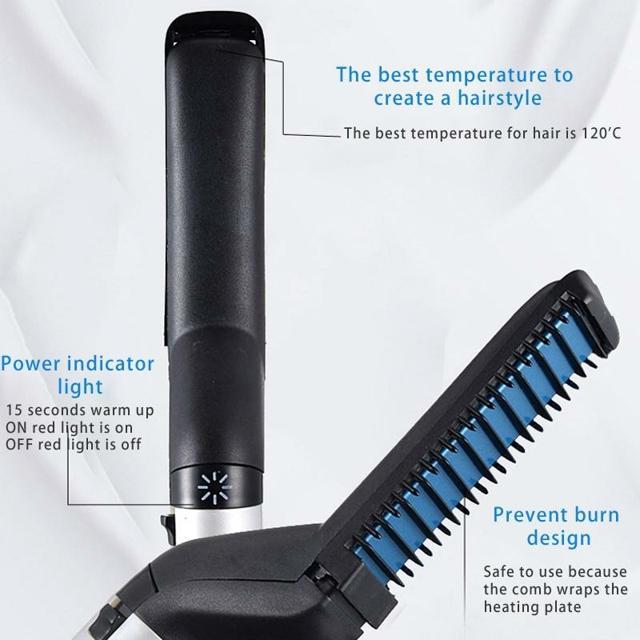 【CONFIDENT STYLE】 Men's Hair & Beard Straightening Comb Stylizer