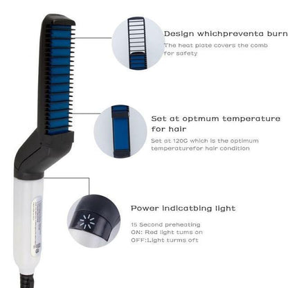 【CONFIDENT STYLE】 Men's Hair & Beard Straightening Comb Stylizer