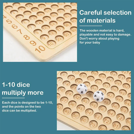 【MATH MAGIC】 Wooden Montessori Multiplication Board Game