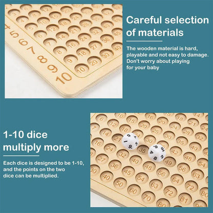 【MATH MAGIC】 Wooden Montessori Multiplication Board Game