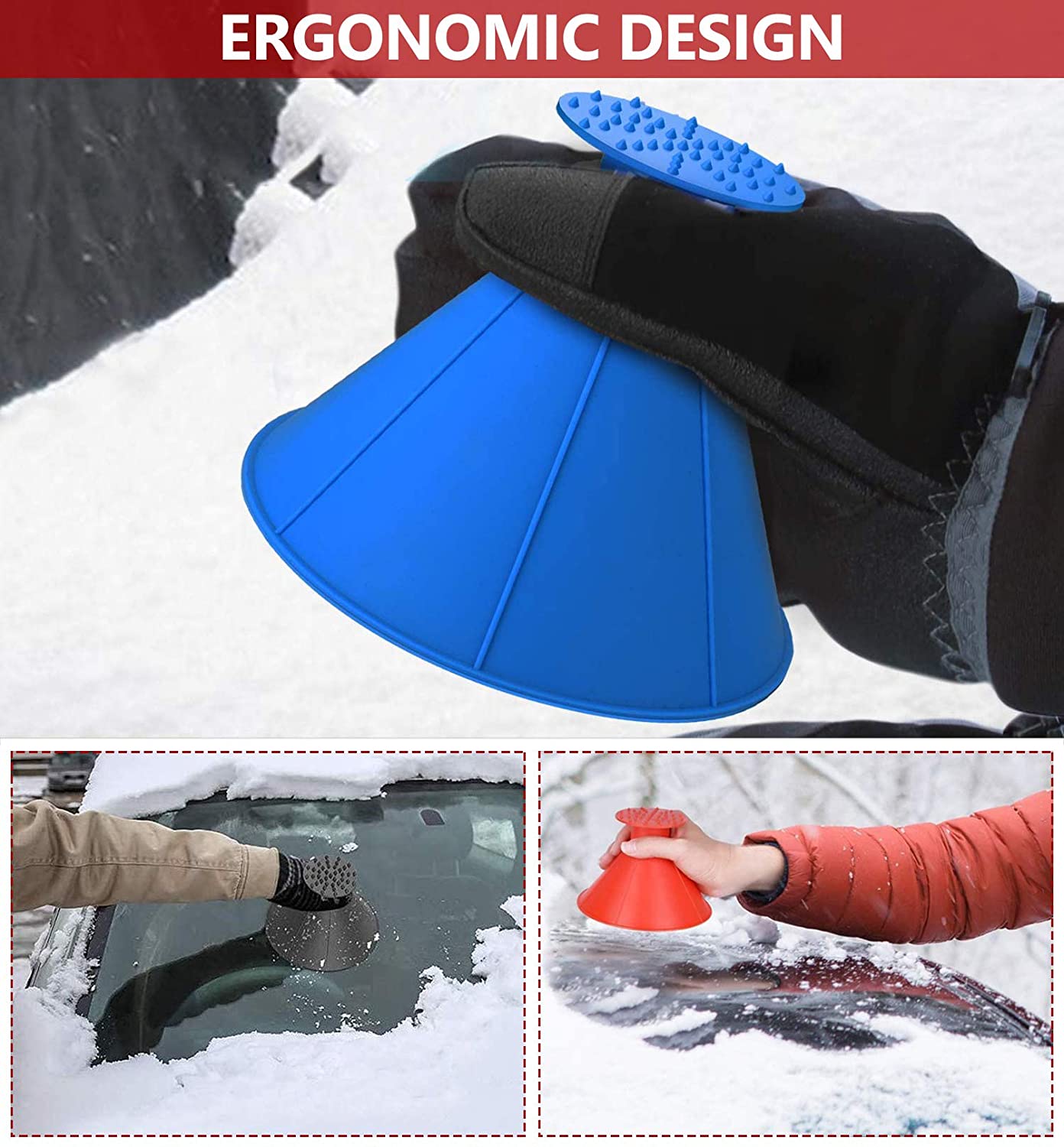 【WINTER READY!】 Ice Scraping Windshield Cone & Wiper Fluid Funnel
