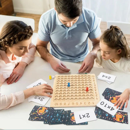 【MATH MAGIC】 Wooden Montessori Multiplication Board Game