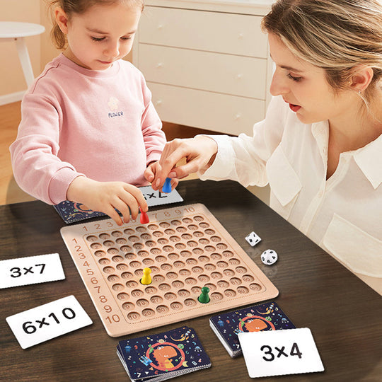 【MATH MAGIC】 Wooden Montessori Multiplication Board Game