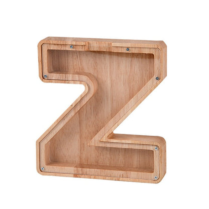 【PERSONAL TREASURE】  Wooden Letter Piggy Bank - Gift For Kids