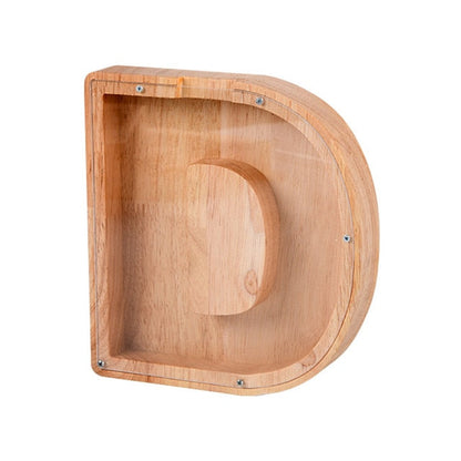 【PERSONAL TREASURE】  Wooden Letter Piggy Bank - Gift For Kids