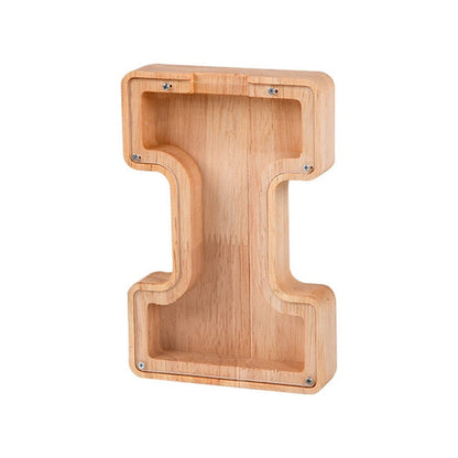 【PERSONAL TREASURE】  Wooden Letter Piggy Bank - Gift For Kids