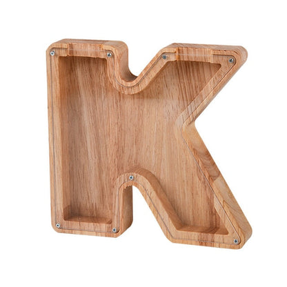 【PERSONAL TREASURE】  Wooden Letter Piggy Bank - Gift For Kids
