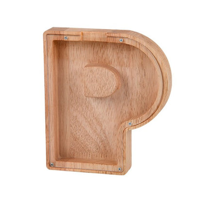 【PERSONAL TREASURE】  Wooden Letter Piggy Bank - Gift For Kids