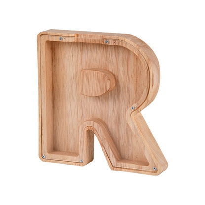 【PERSONAL TREASURE】  Wooden Letter Piggy Bank - Gift For Kids