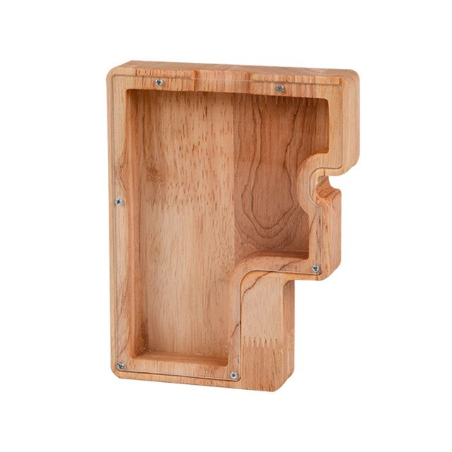 【PERSONAL TREASURE】  Wooden Letter Piggy Bank - Gift For Kids