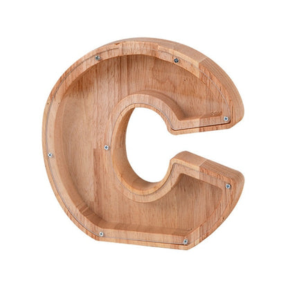 【PERSONAL TREASURE】  Wooden Letter Piggy Bank - Gift For Kids