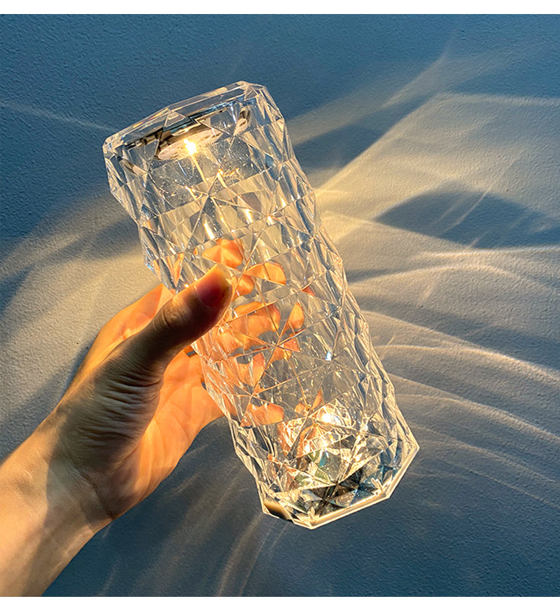 【AMBIENT BEAUTY】 Touch Control Rose Crystal Lamp
