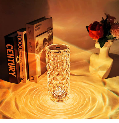 【AMBIENT BEAUTY】 Touch Control Rose Crystal Lamp