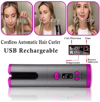 【EFFORTLESS CURLS!】 Cordless Auto Rotating Ceramic Hair Curler