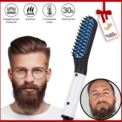 【CONFIDENT STYLE】 Men's Hair & Beard Straightening Comb Stylizer