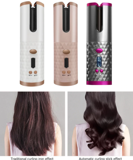 【EFFORTLESS CURLS!】 Cordless Auto Rotating Ceramic Hair Curler