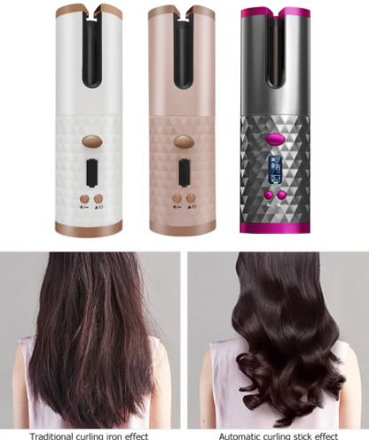 【EFFORTLESS CURLS!】 Cordless Auto Rotating Ceramic Hair Curler