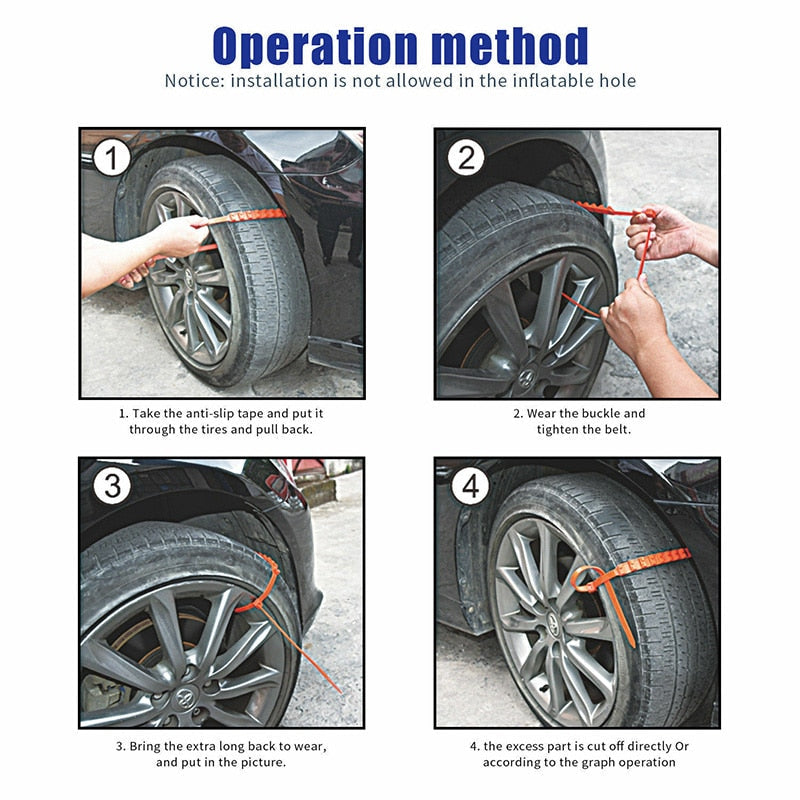 【ROAD READY!】 Reusable Winter Emergency Tire Cables