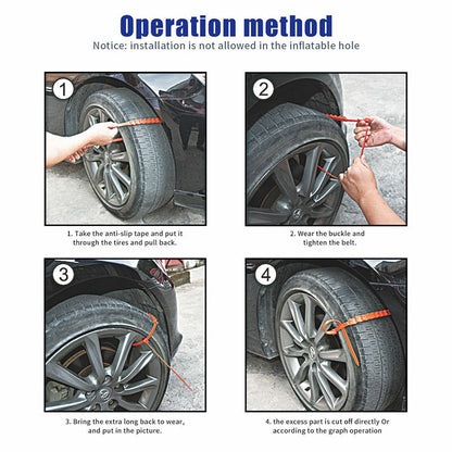 【ROAD READY!】 Reusable Winter Emergency Tire Cables